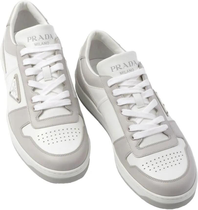 Prada Downtown leather panelled sneakers Wit - Foto 2