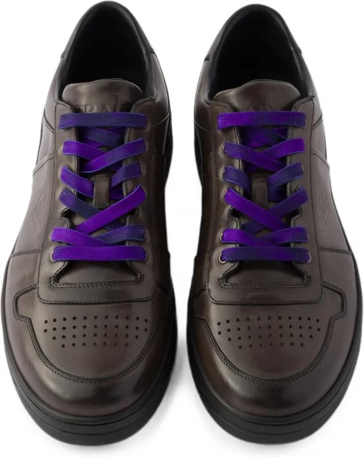 Prada Downtown leren sneakers Bruin - Foto 2