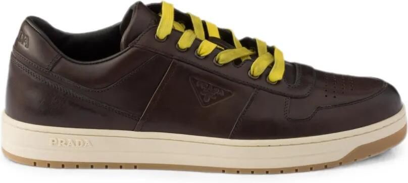 Prada Downtown leren sneakers Bruin