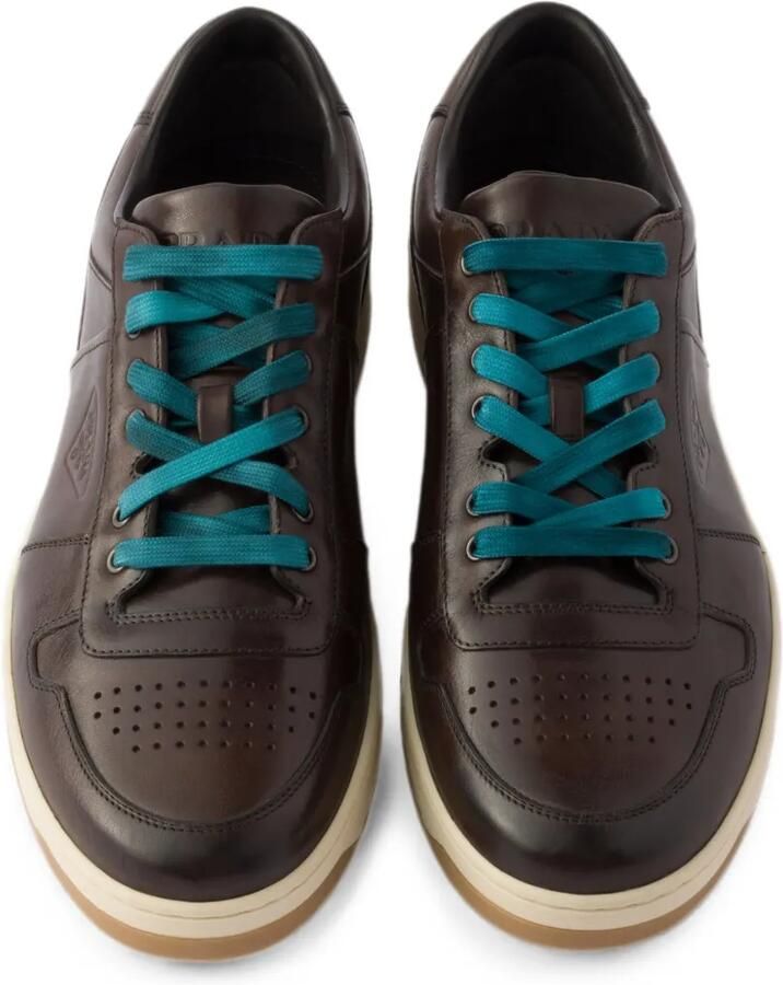 Prada Downtown leren sneakers Bruin - Foto 2