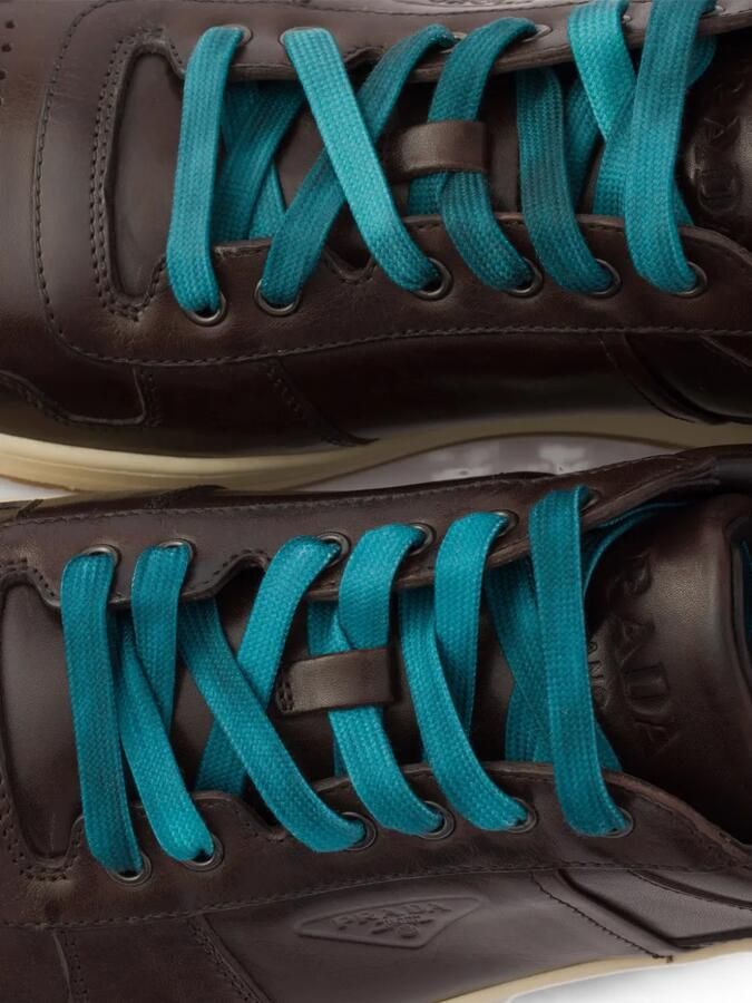 Prada Downtown leren sneakers Bruin - Foto 3