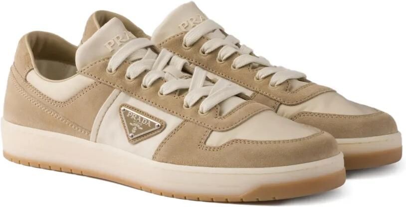 Prada Downtown sneakers met suède vlakken Beige - Foto 5