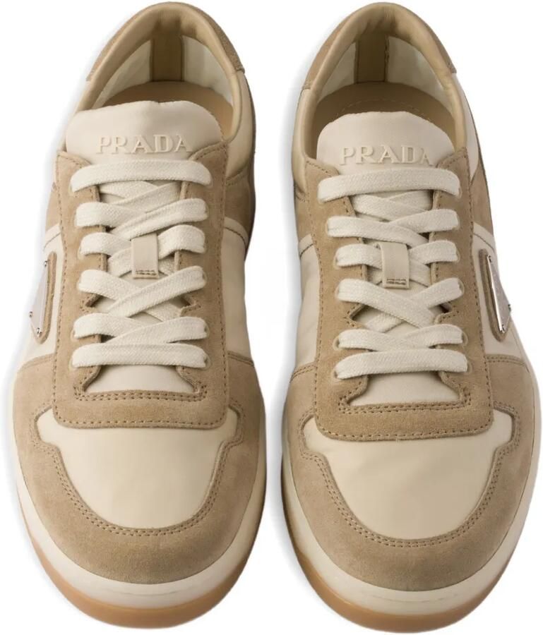 Prada Downtown sneakers met suède vlakken Beige - Foto 2