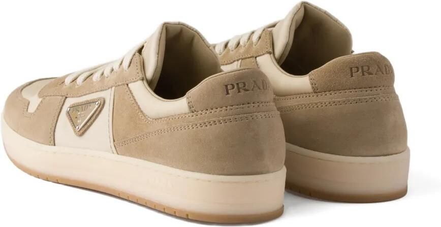 Prada Downtown sneakers met suède vlakken Beige - Foto 4