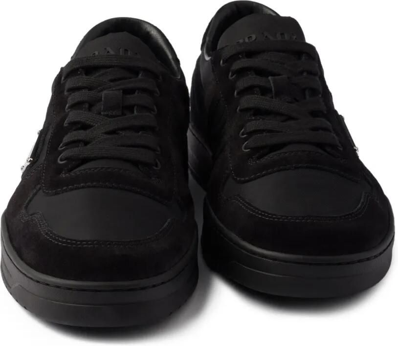 Prada Downtown suède sneakers met logo Zwart - Foto 3