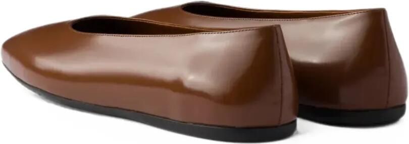 Prada Geborstelde leren ballerina's Bruin - Foto 3