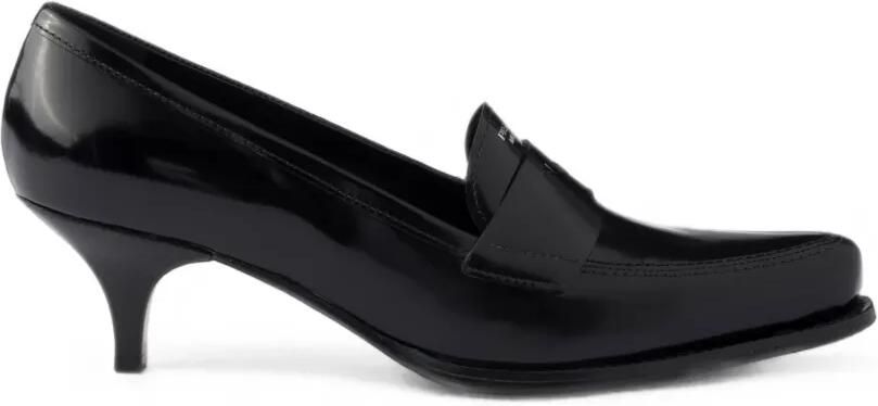 Prada Geborstelde leren sneakers Zwart