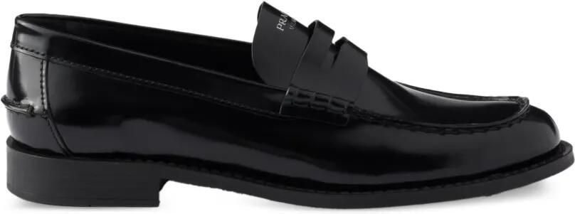 Prada Geborstelde leren sneakers Zwart - Foto 5