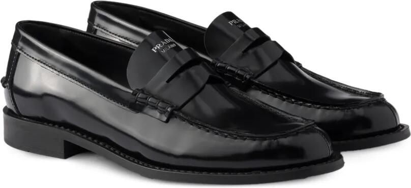 Prada Geborstelde leren sneakers Zwart - Foto 4