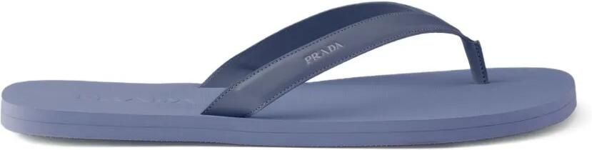 Prada Geborstelde leren teenslippers Blauw