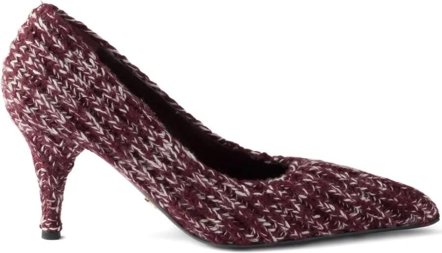 Prada Gebreide pumps met puntige neus Rood
