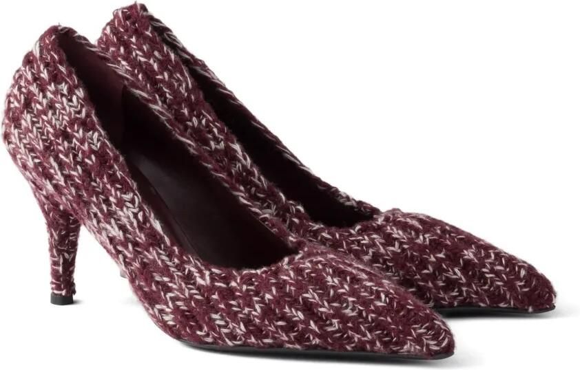 Prada Gebreide pumps met puntige neus Rood - Foto 4