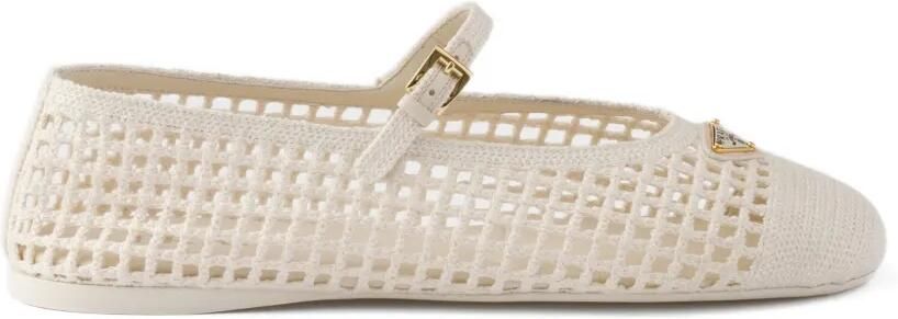 Prada Gehaakte ballerina's Beige
