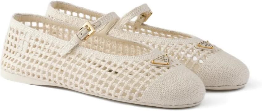 Prada Gehaakte ballerina's Beige - Foto 4