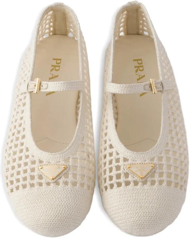 Prada Gehaakte ballerina's Beige - Foto 2