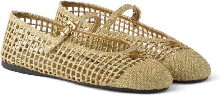 Prada Gehaakte ballerina's Goud - Foto 5