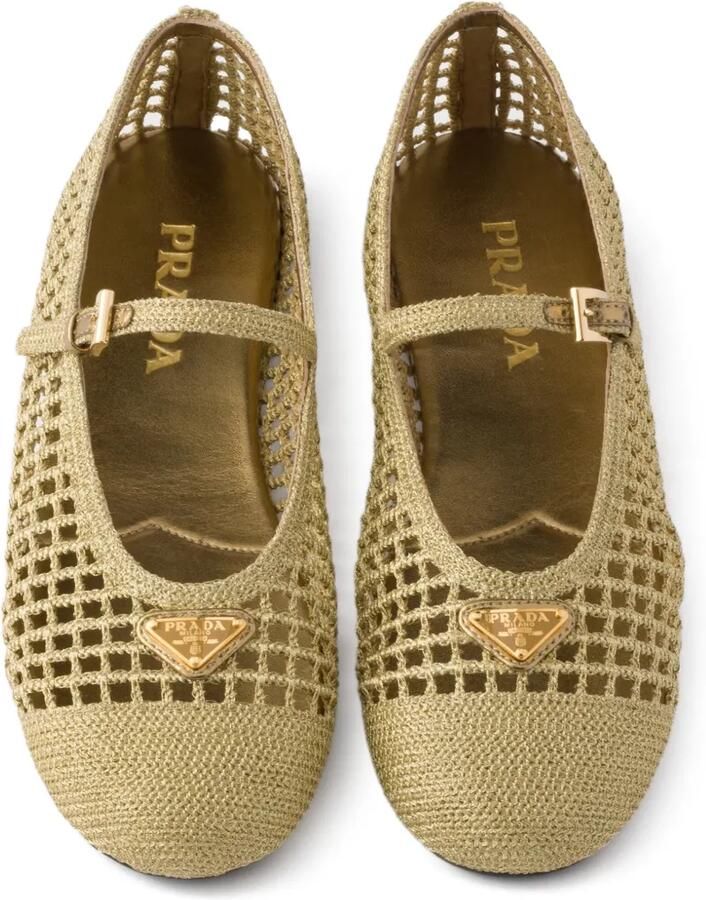 Prada Gehaakte ballerina's Goud - Foto 2