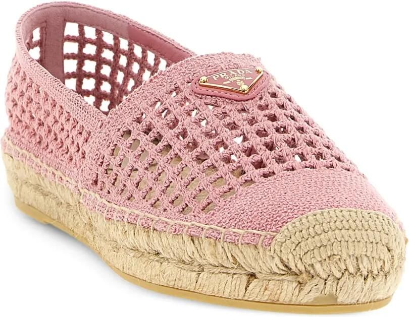 Prada Gehaakte espadrilles met logoplakkaat Roze - Foto 2