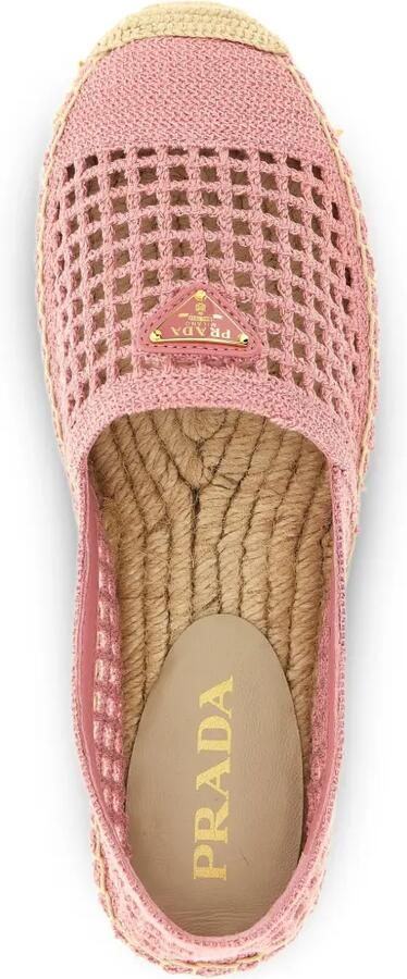 Prada Gehaakte espadrilles met logoplakkaat Roze - Foto 4