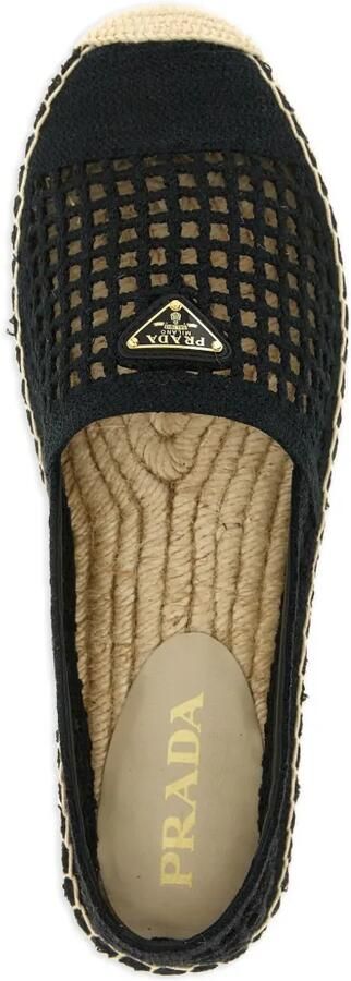 Prada Gehaakte espadrilles met logoplakkaat Zwart - Foto 3