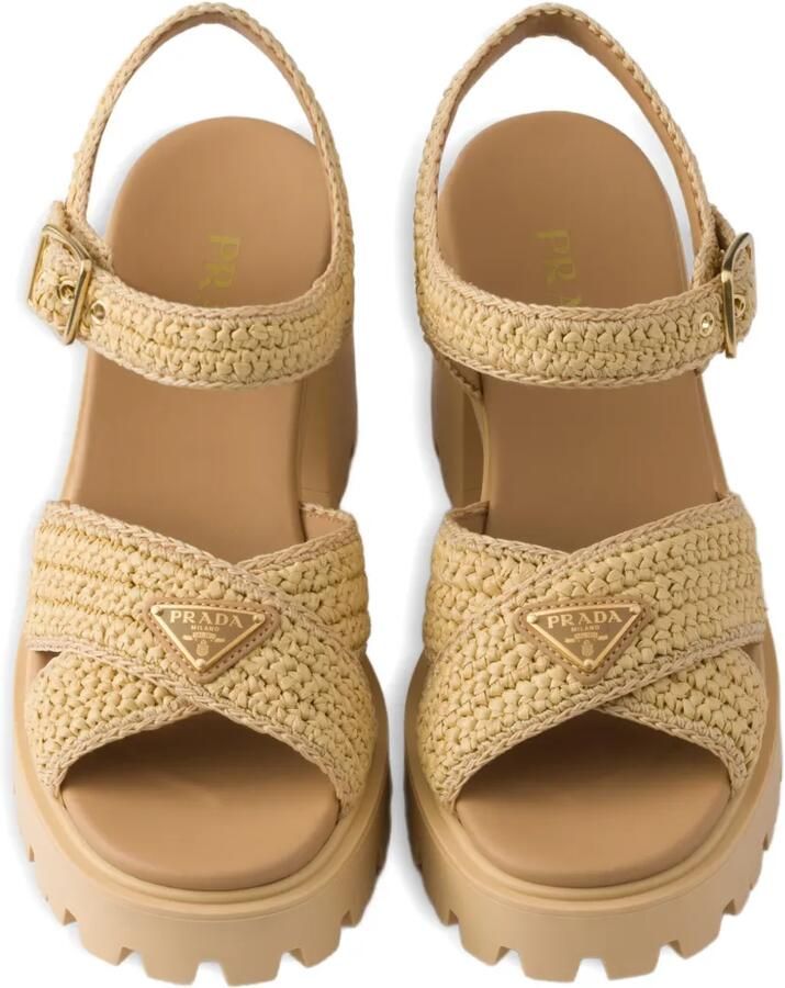 Prada Gehaakte sandalen Beige - Foto 3