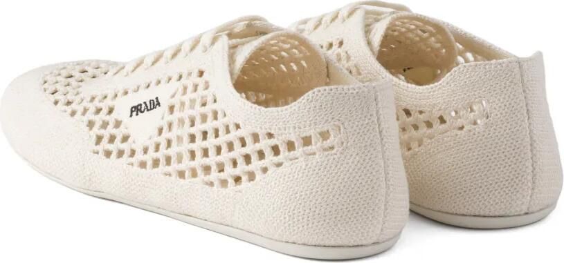 Prada Gehaakte sneakers met ronde neus Wit - Foto 4