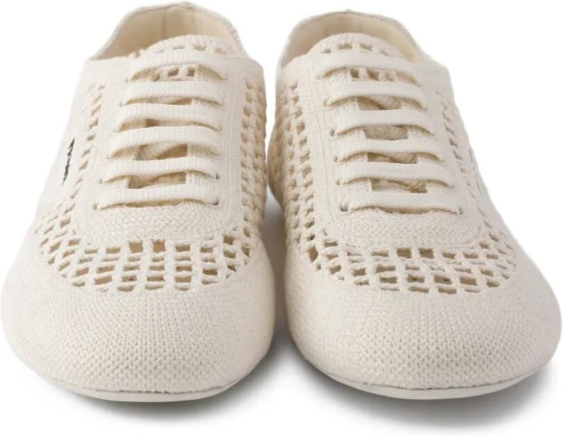 Prada Gehaakte sneakers met ronde neus Wit - Foto 3