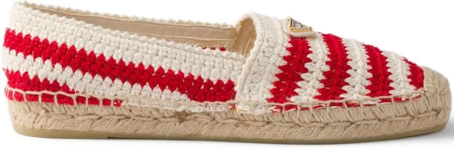 Prada Gestreepte espadrilles Rood