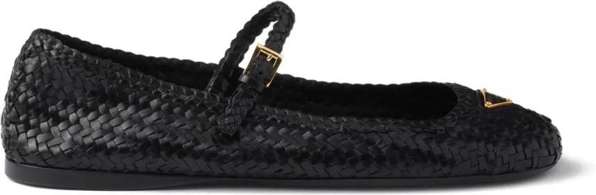 Prada Geweven ballerina's Zwart