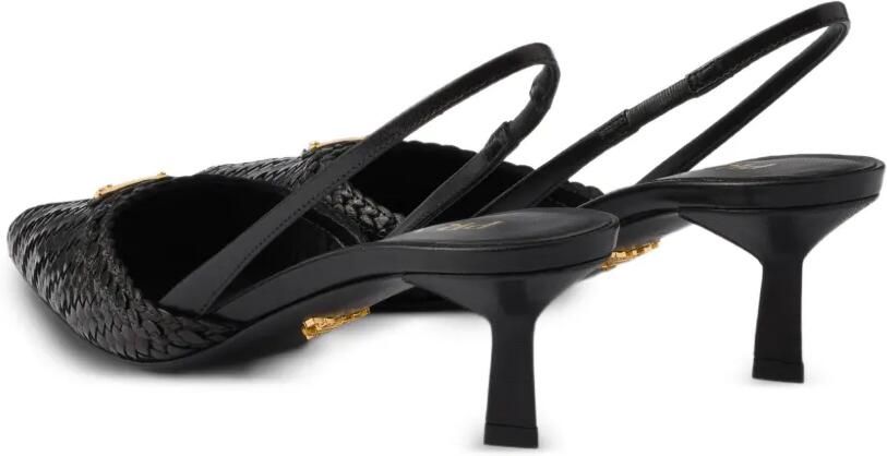 Prada Geweven leren slingback pumps Zwart - Foto 5