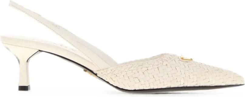 Prada Geweven slingback pumps Beige