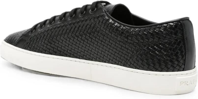 Prada Intreccio geweven sneakers Zwart - Foto 3