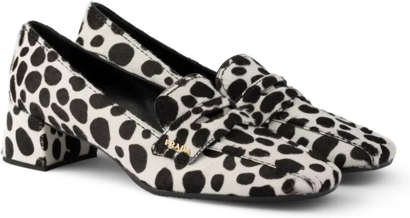 Prada Kalfsleren loafers met print Wit - Foto 2