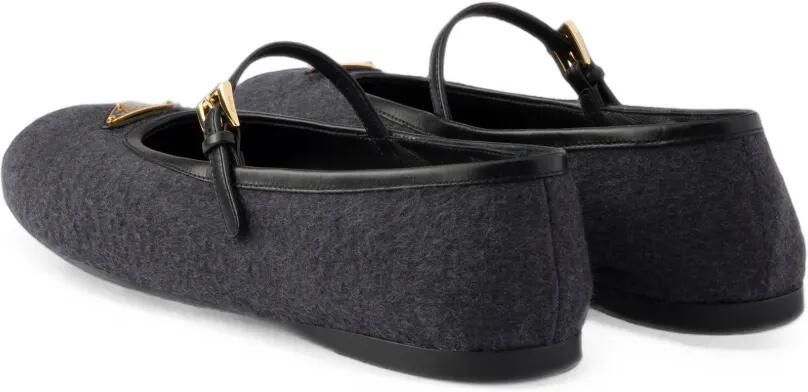 Prada Kasjmier ballerina's met gespbandje Grijs - Foto 3