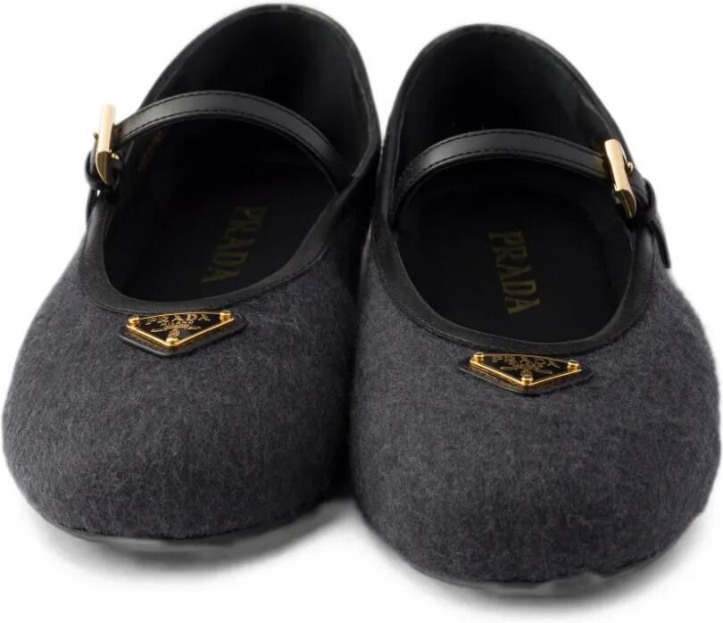Prada Kasjmier ballerina's met gespbandje Grijs - Foto 2