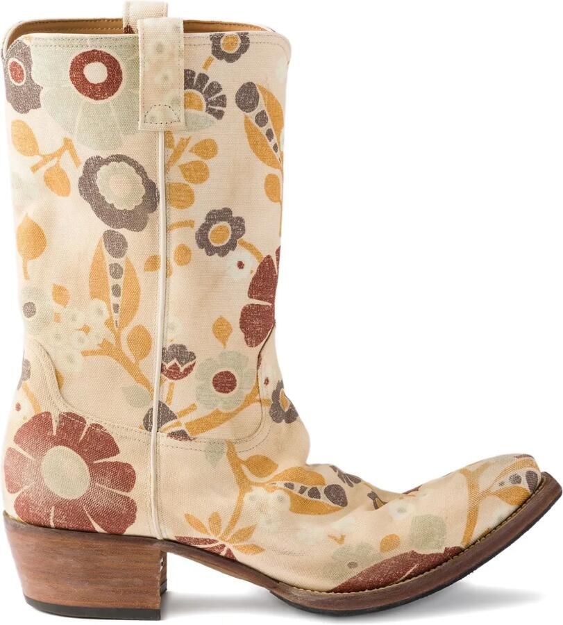 Prada Laarzen met Western-stijl en bloemenprint Beige