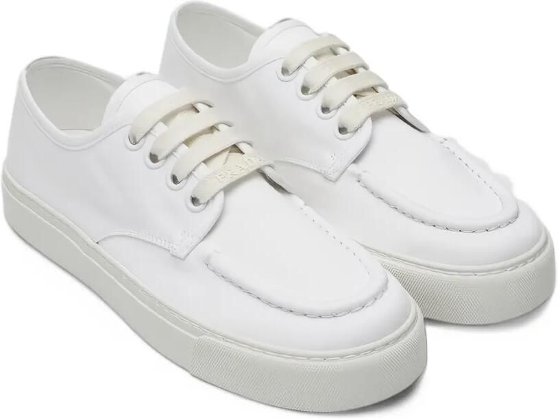 Prada lace-up canvas sneakers Wit