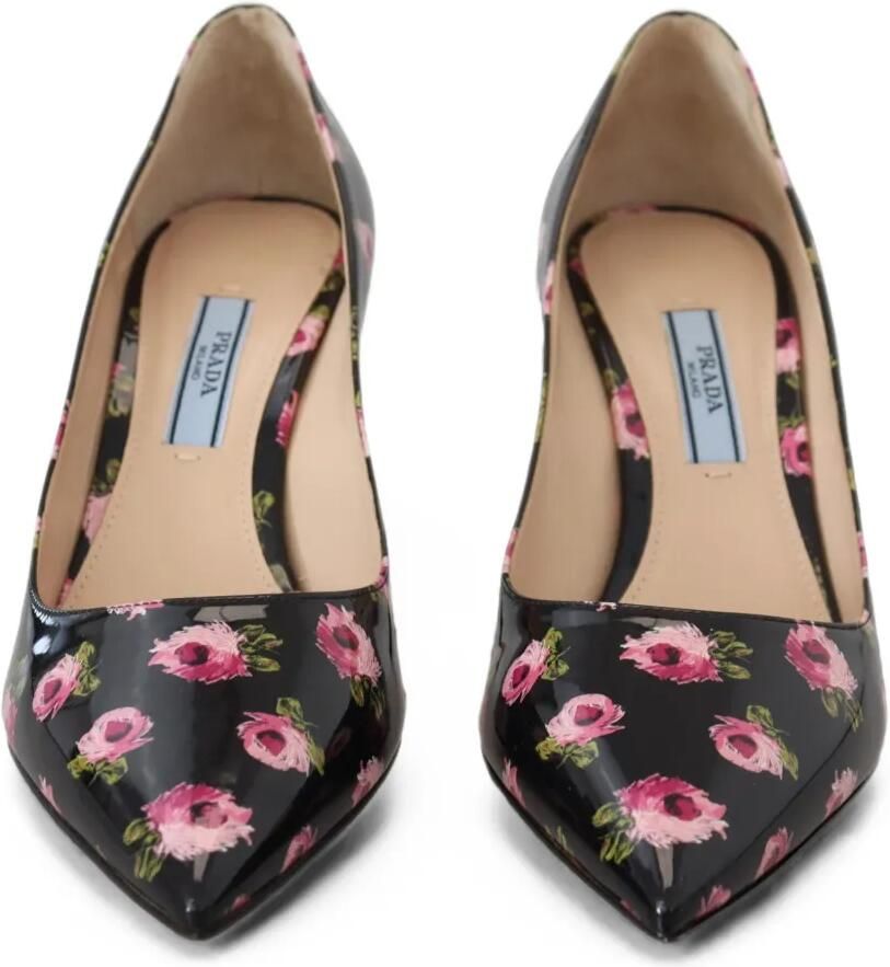 Prada Lakleren pumps met bloemenprint Zwart - Foto 2