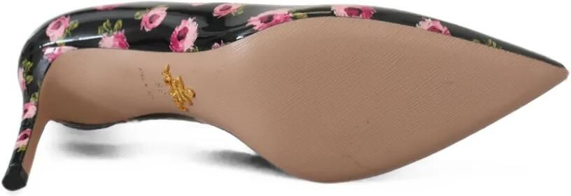 Prada Lakleren pumps met bloemenprint Zwart - Foto 4