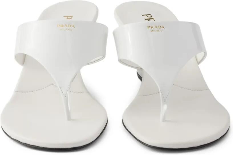 Prada Lakleren sandalen Wit - Foto 3