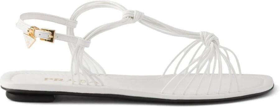 Prada Lakleren sandalen Wit