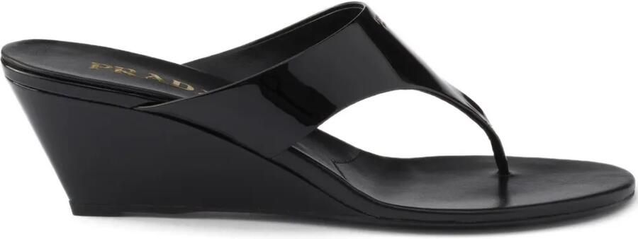 Prada Lakleren sandalen Zwart