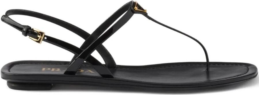 Prada Lakleren sandalen Zwart