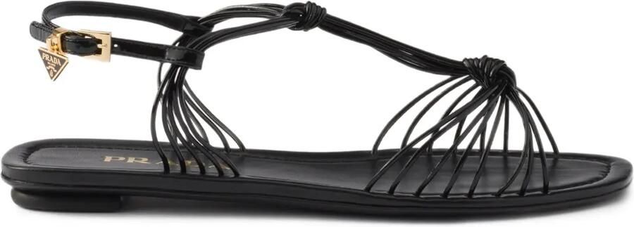 Prada Lakleren sandalen Zwart