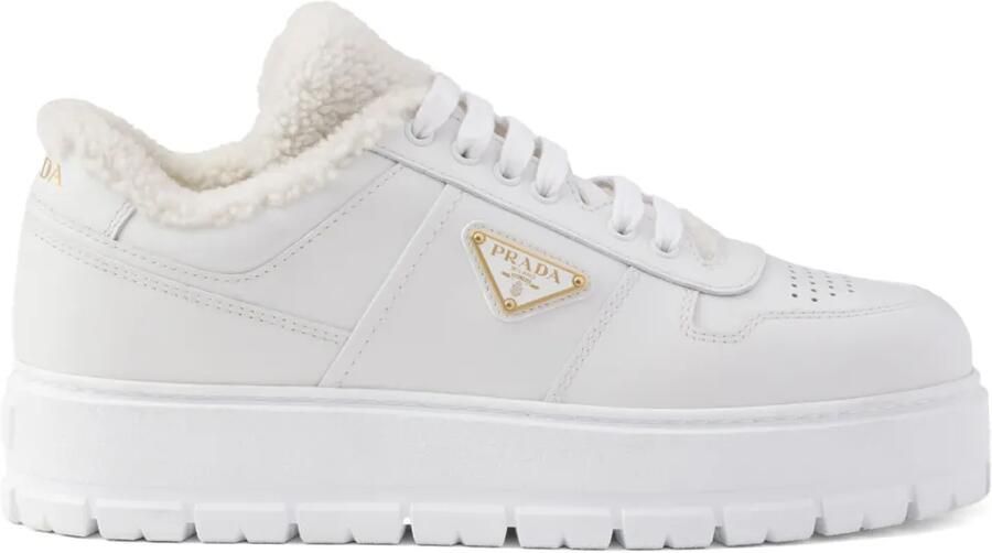 Prada Lammy leren sneakers Wit