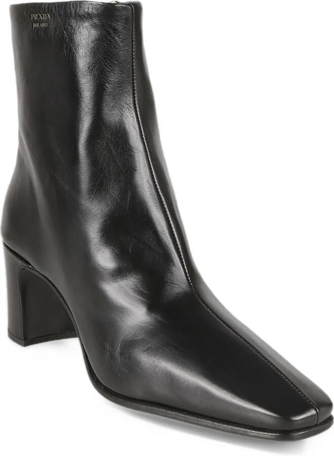 Prada leather booties Zwart - Foto 3