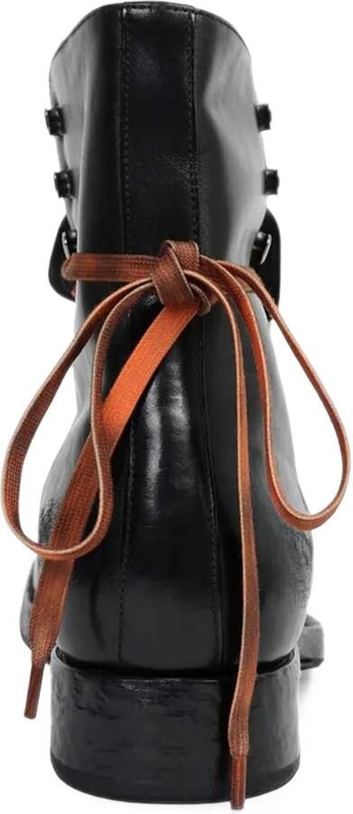 Prada leather laced booties Zwart - Foto 3