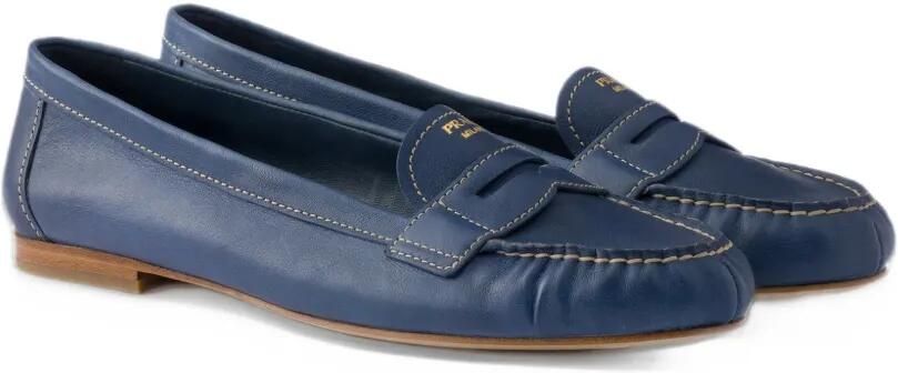 Prada leather loafers Blauw - Foto 2