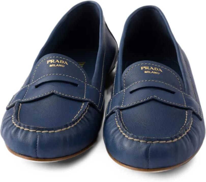 Prada leather loafers Blauw - Foto 3