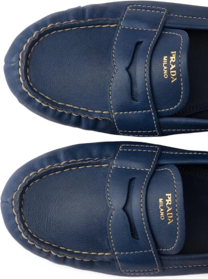 Prada leather loafers Blauw - Foto 5